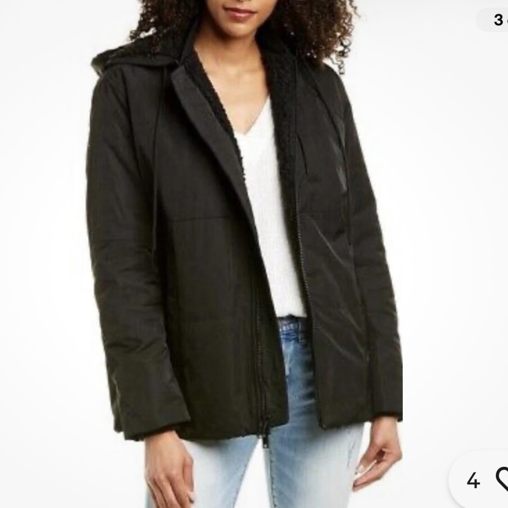 Vince Black Hooded Performance Jacket